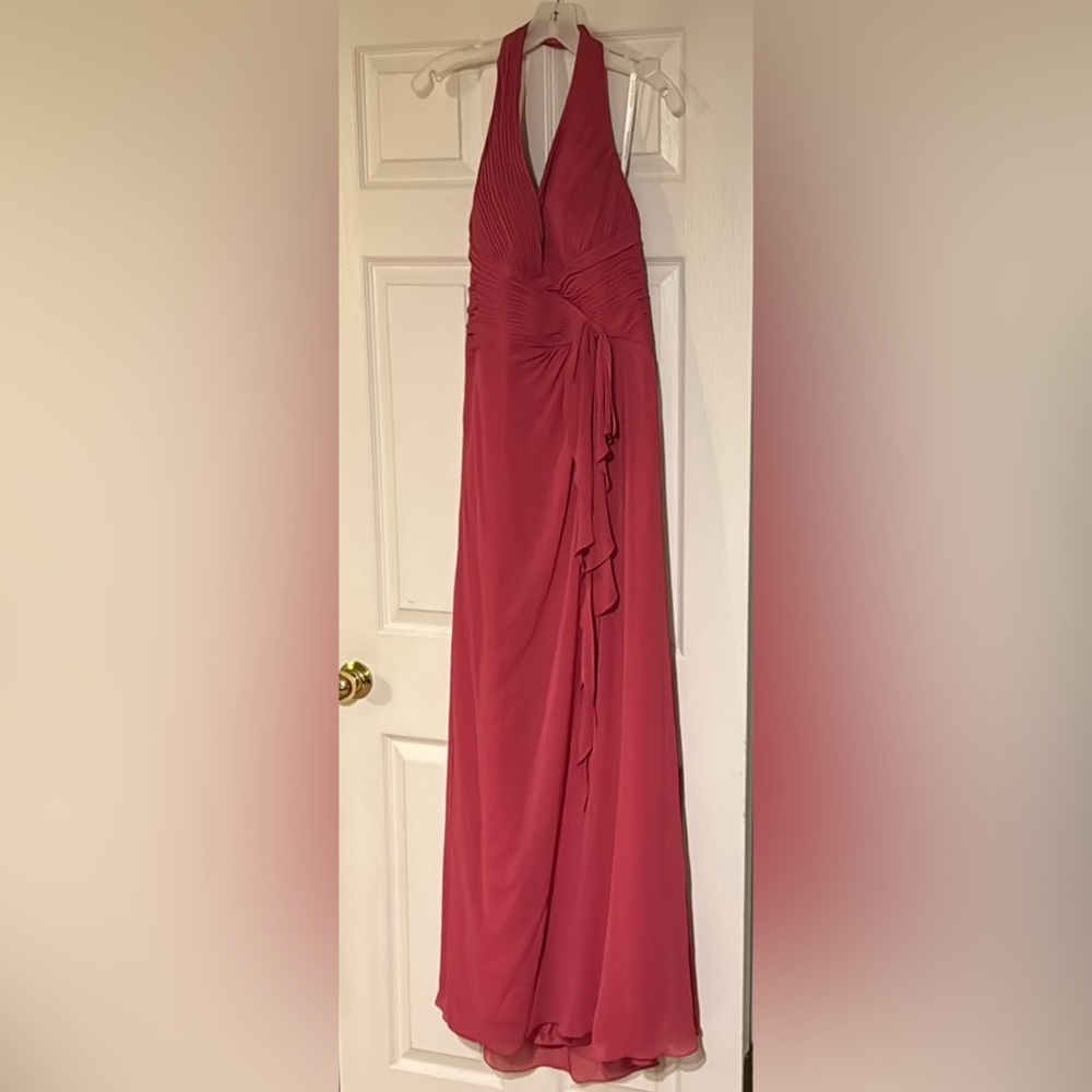 Elegant Pink Halter Dress